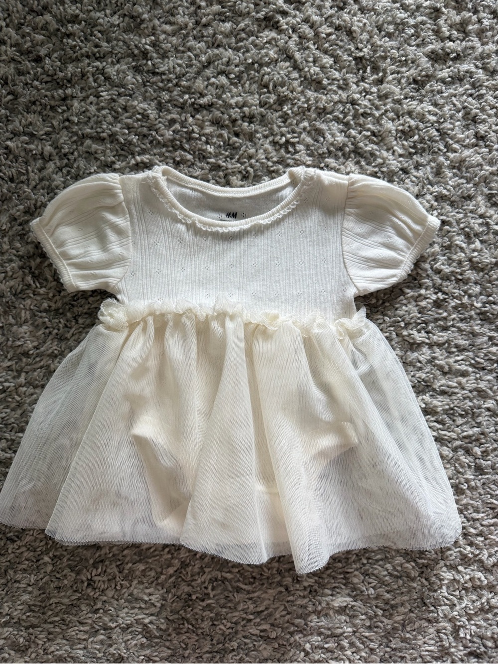 H&M Cream Tulle Overlay Baby Top